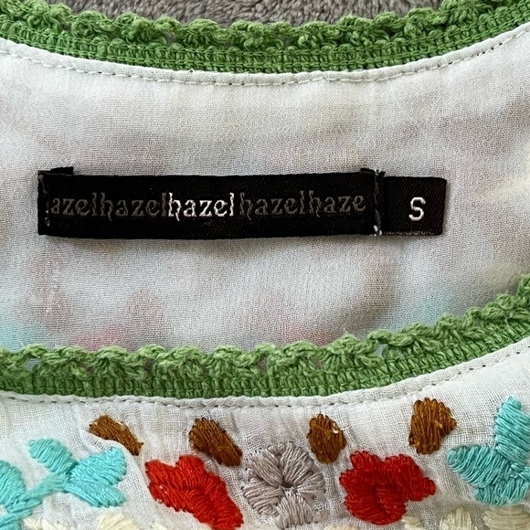 Hazel Anthropologie Boho Women’s Floral Embroidered Blouse Small Cottagecore - Picture 8 of 12